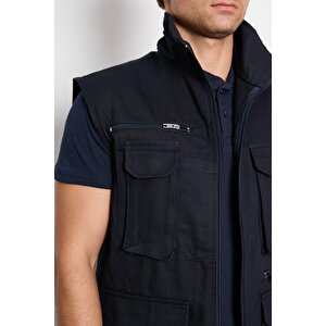 Orange Safety Lacivert Takım Mısır Harman Karışımı Yelek + Pantolon