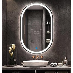 Oval Beyaz Ledli̇ Ayna Dokunmati̇k (di̇mmer Özelli̇kli̇) 100x70 cm