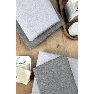 4 Lü Banyo Havlusu Takımı Soft Büyük Havlulu Pamuklu Havlu Seti 90x150 Cm Beyaz