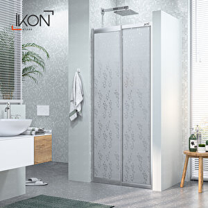 Plastik Mika Cam, 1 Sabit 1 Açılır Krom Duşakabin 151