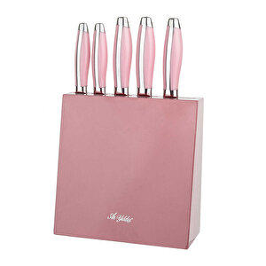 30279-2 6 Parça Bıçak Set Pembe Saplı (50004)