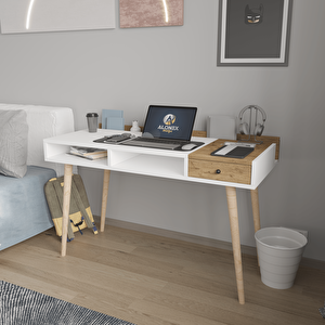 Home Flex Çalışma Masası, Kitaplık Sepet-beyaz