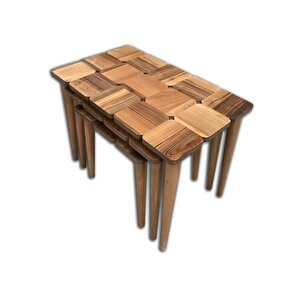 Zigon 13792 Kareli̇ Tabla Model Kayın Retro Ayak Parlak Açık Ceviz Natüre El Yapım