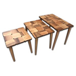 Zigon 13792 Kareli̇ Tabla Model Kayın Retro Ayak Parlak Açık Ceviz Natüre El Yapım