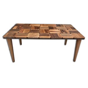 Orta Sehpa 13790 Kareli̇ Tabla Model Kayın Retro Ayak Parlak Ceviz Natüre El Yapım