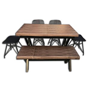 Masa 13766 Ütük Desen Model X Metal Ayak Açılır Benc Tel Sandalye Tabure El Yapım