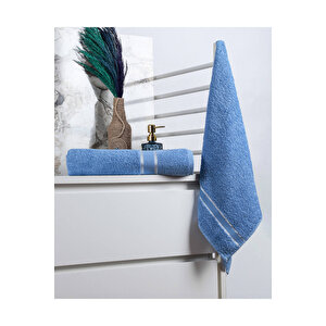%100 Pamuk 2 Parça Kadın/erkek Banyo Duş Hamam Havlu Seti 90x150 Cm Mavi