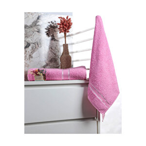 %100 Pamuk 2 Parça Kadın/erkek Banyo Duş Hamam Havlu Seti 90x150 Cm Pembe