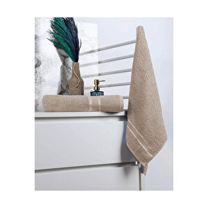 %100 Pamuk 2 Parça Kadın/erkek Banyo Duş Hamam Havlu Seti 90x150 Cm Bej