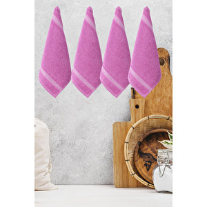 4 Lü Mutfak Kurulama Havlusu Bezi 30x30 Cm Pembe
