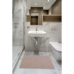 Ayak İzli Banyo Havlusu % 100 Pamuk Yumuşak Ayak Havlusu 50x70 Cm Kahve