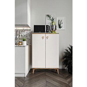 Simple Çok Amaçlı Dolap Mutfak Balkon Kiler Banyo Ayakkabılık Dolabı Ekru Ceviz