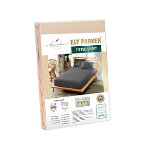 100x200 Cm Tek Kişilik Lastikli Çarşaf Takımı, Kumaş, Pamuklu, Yüksek Yatak Antrasit