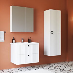 Hanoi 65 Cm MDF Banyo Dolabı Seti Ve Boy Dolabı Beyaz