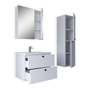 Hanoi 65 Cm MDF Banyo Dolabı Seti Ve Boy Dolabı Beyaz