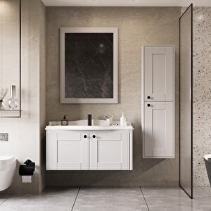 Togo 100 Cm MDF Banyo Dolabı Seti Ve Boy Dolabı Beyaz