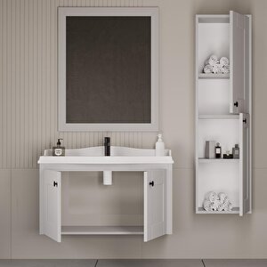 Togo 100 Cm MDF Banyo Dolabı Seti Ve Boy Dolabı Beyaz
