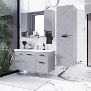 Teta Home Atina 100 Cm MDF Banyo Dolabı Seti Ve Boy Dolabı