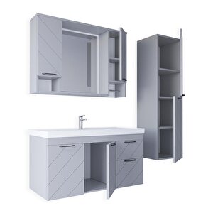 Teta Home Atina 100 Cm MDF Banyo Dolabı Seti Ve Boy Dolabı