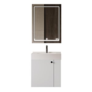 Peru 65 Cm MDF Banyo Dolabı Seti Ve Boy Dolabı Beyaz