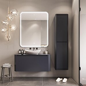 Rodi 100 Cm Lake Banyo Dolabı Seti Ve Boy Dolabı Antrasit