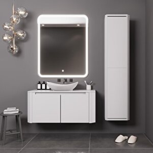 Rodi 100 Cm Lake Banyo Dolabı Seti Ve Boy Dolabı Beyaz
