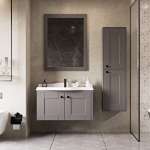 Togo 80 Cm MDF Banyo Dolabı Seti Ve Boy Dolabı Gri