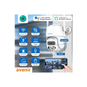 Avenir Av-s305 Gece Görüşlü Ptz 360° Hareketli Wifi Akıllı Kamera Dış Ortam