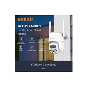 Avenir Av-s305 Gece Görüşlü Ptz 360° Hareketli Wifi Akıllı Kamera Dış Ortam