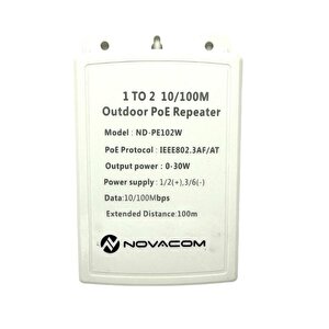Nd-pe102w 10/100mbps 1/2 Dış Ortam Poe Repeater 100mt 30w