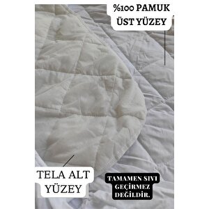 Yatak Koruyucu Alez, Tek Kişilik, Pamuklu, Kapitoneli Fitted (90x190) 90x190 cm