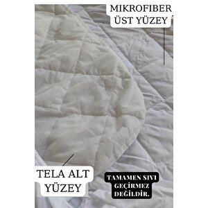 Yatak Koruyucu Alez, Tek Kişilik, Mikrofiber, Kapitoneli Fitted (90x190) 90x190 cm