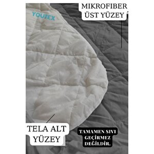 Siyah Yatak Koruyucu Alez, Bebek Yatağı, Beşik Boy, Mikrofiber, Kapitoneli Fitted (60x120)