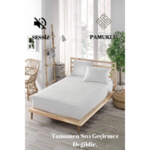 Yatak Koruyucu Alez, Tek Kişilik, Pamuklu, Kapitoneli Fitted (100x200) 100x200 cm