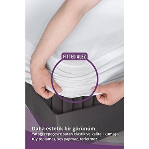 Sıvı Geçirmez Yatak Alezi Pamuklu 90x190cm Fitted Baza+30cm