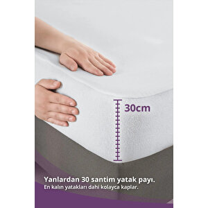 Su Sıvı Geçirmez Su Emmez Terletmez Yatak Koruyucu Alezi Mikro 100x200cm Yatak Koruyucu Alez Fitted Baza 30cm