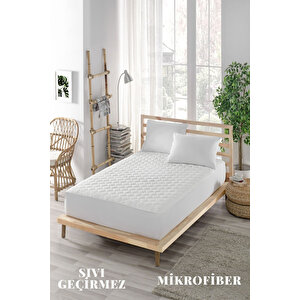 Sıvı Geçirmez Alez, Çift Kişilik, Mikrofiber, Kapitoneli Fitted (160x200) 160x200 cm