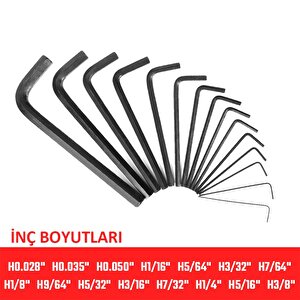 Workpro Wp222018 30 Parça Uzun Boy Cr-v Metrik/i̇nç Profesyonel Allen Anahtar Takımı