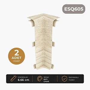 Esquero Pvc Süpürgelik Batı Çınar - Esq605 İç Köşe Aksesuarı (1 Paket - 2 Adet)