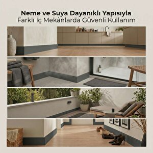 Espumo Suya Dayanıklı Kompozit Süpürgelik 8 Cm - 2,40 Metre - Antrasit - Esp205