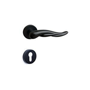 Vala Rozetli Kapı Kolu Siyah Yale