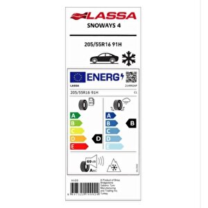 Lassa 205/55r16 91h Snoways 4 Oto Kış Lastiği ( Üretim: 2024)