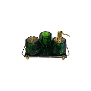 Kristal Sıvı Sabunluk Yeşil Renk 148x120x120 Mm