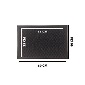 Pvc Tabanlı Kaymaz Kapı Önü Paspası Antrasit 60x40 Cm