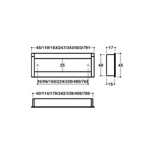 2165 Mat Altın Rengi Gömme Kulp 320 Mm