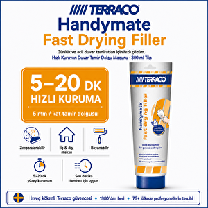 Terraco Handymate Hızlı Kuruyan Duvar Tamir Dolgu Macunu - 300 Ml Tüp