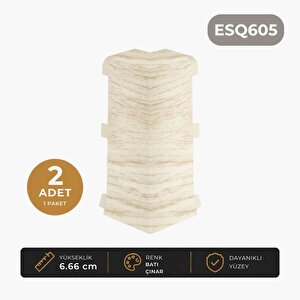 Esquero Pvc Süpürgelik Batı Çınar - Esq605 Dış Köşe Aksesuarı (1 Paket - 2 Adet)