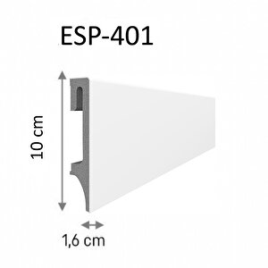 Espumo Suya Dayanıklı Kompozit Süpürgelik 10 Cm - 2,40 Metre - Beyaz - Esp401