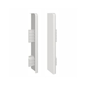 Espumo Suya Dayanıklı Kompozit Süpürgelik 8 Cm Bitiş Kapağı Aksesuarı (1 Paket - 2 Adet) - Açık Gri - Esp202