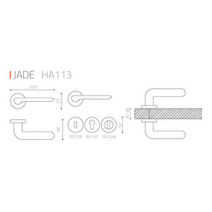 Jade Rozetli Kapı Kolu Gold Yale